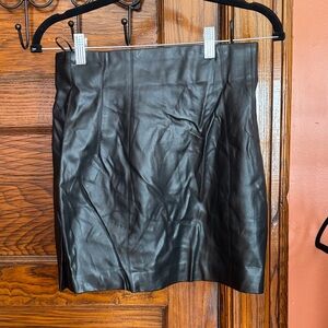 Zara Classic Black Faux Leather Mini Skirt